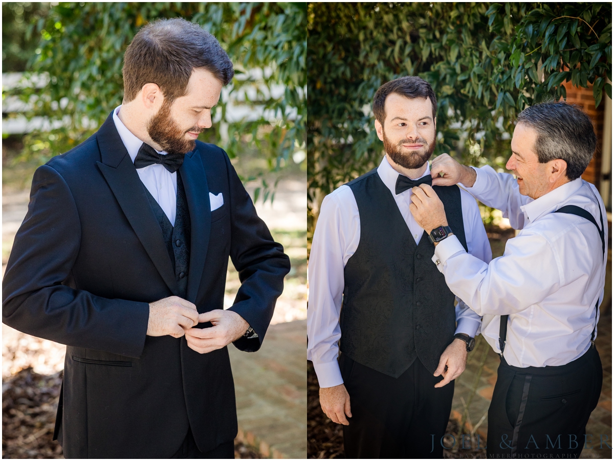 Creekside at Collier's End Fall Wedding groom getting ready