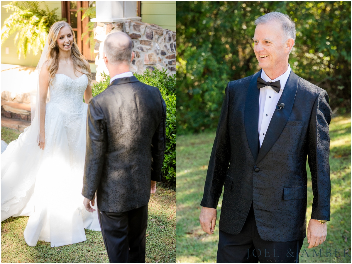 Creekside at Collier's End Fall Wedding father daughter first look