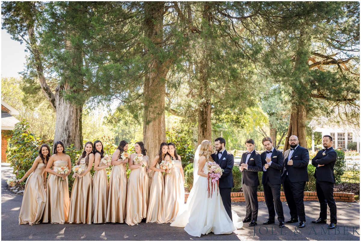 Creekside at Collier's End Fall Wedding bridal party portraits