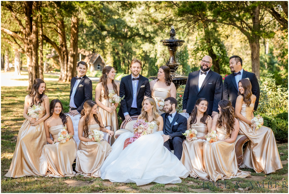 Creekside at Collier's End Fall Wedding bridal party portraits