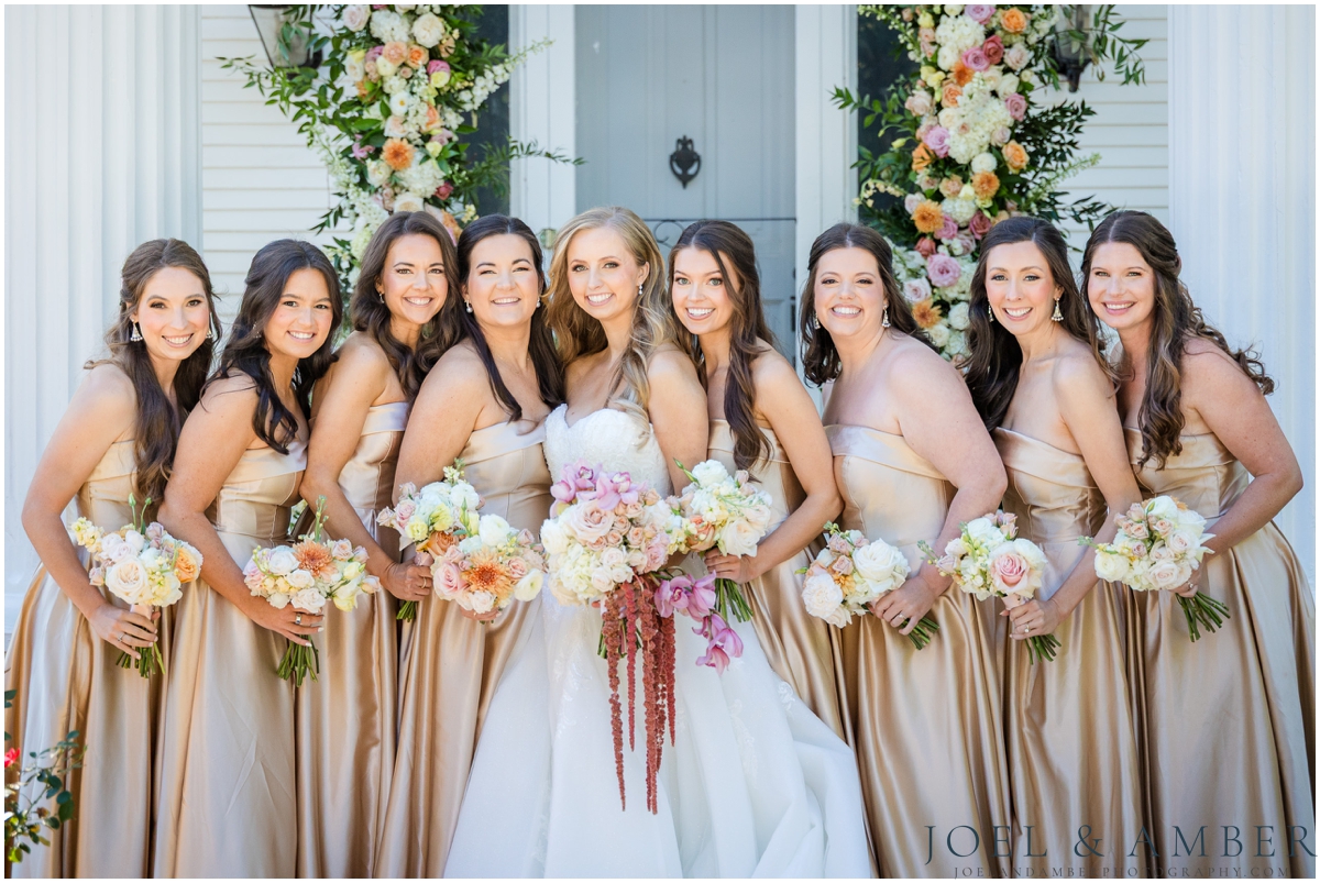 Creekside at Collier's End Fall Wedding bridal party portraits