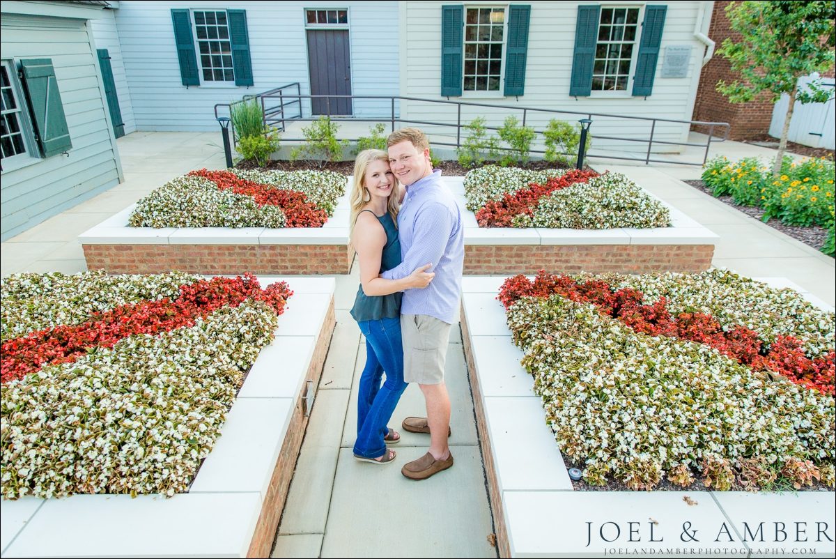 Engagement photo in Constitution Hall Park in Huntsville Alabama