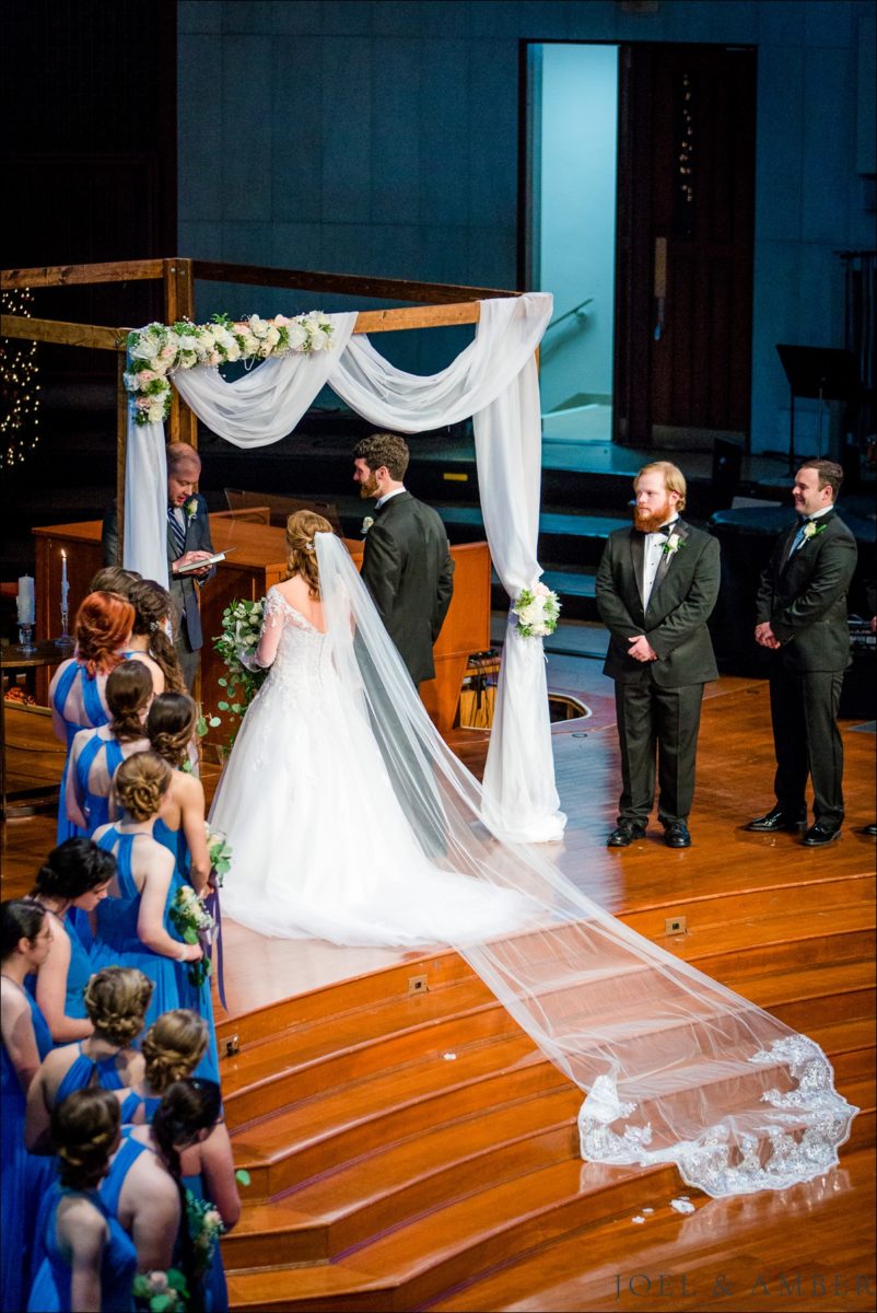 Wedding ceremony at First Baptist Church Huntsville