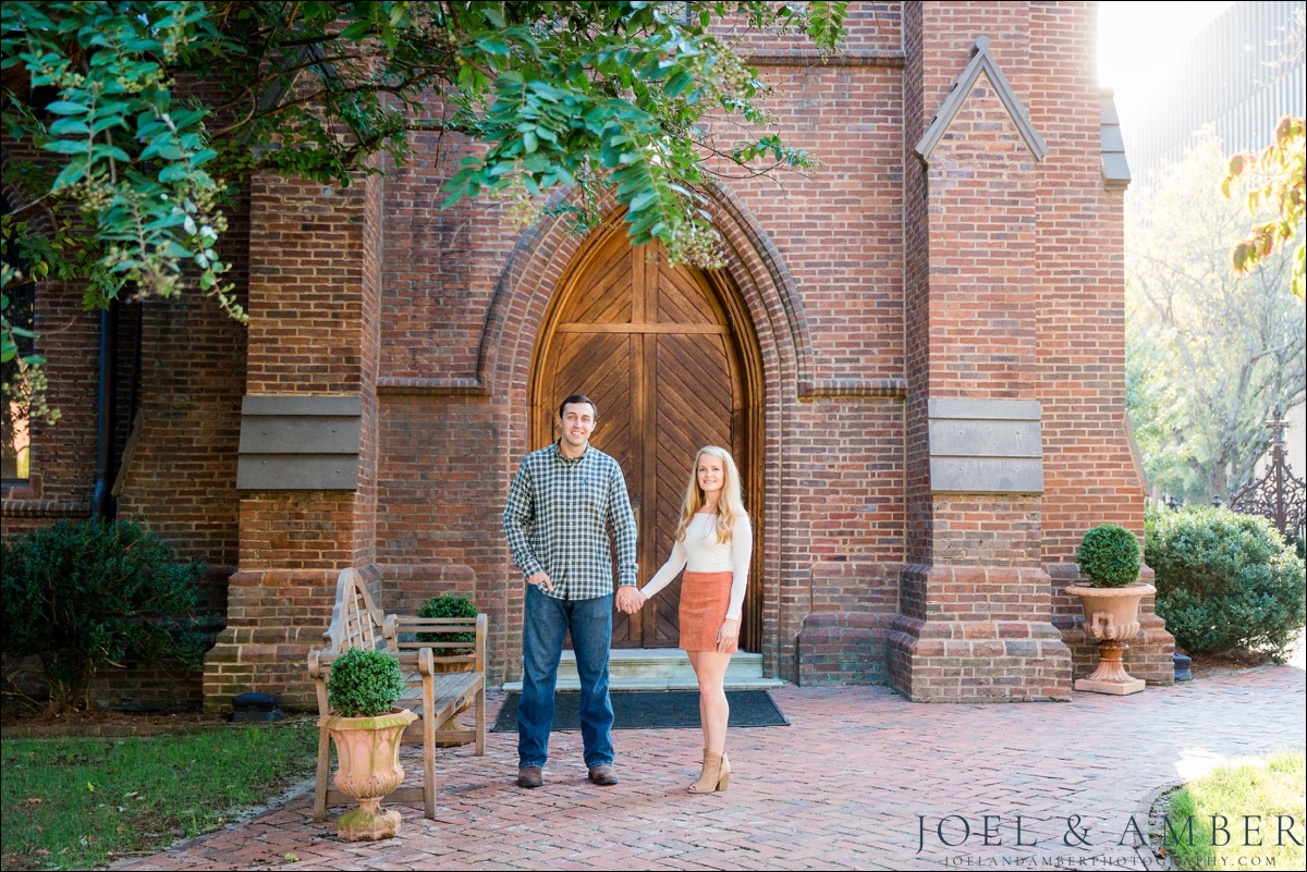 Classic Downtown Huntsville Fall Engagement Photo
