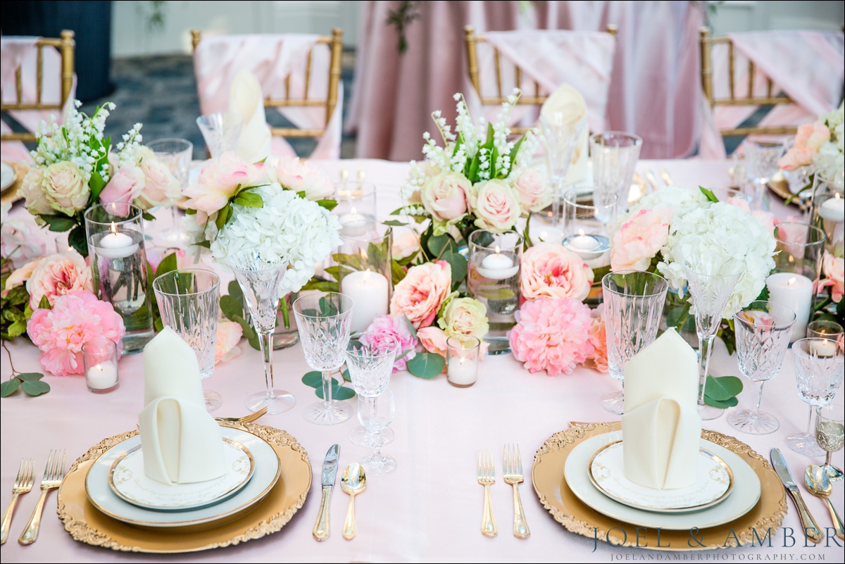 Pink and Ivory Wedding Table Setting