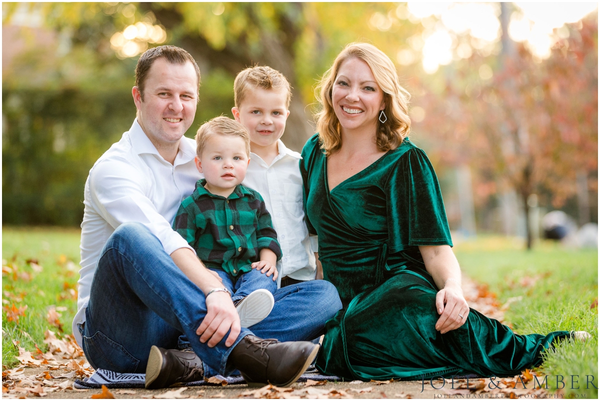 Fall family portrait session in downtown Huntsville, Alabama