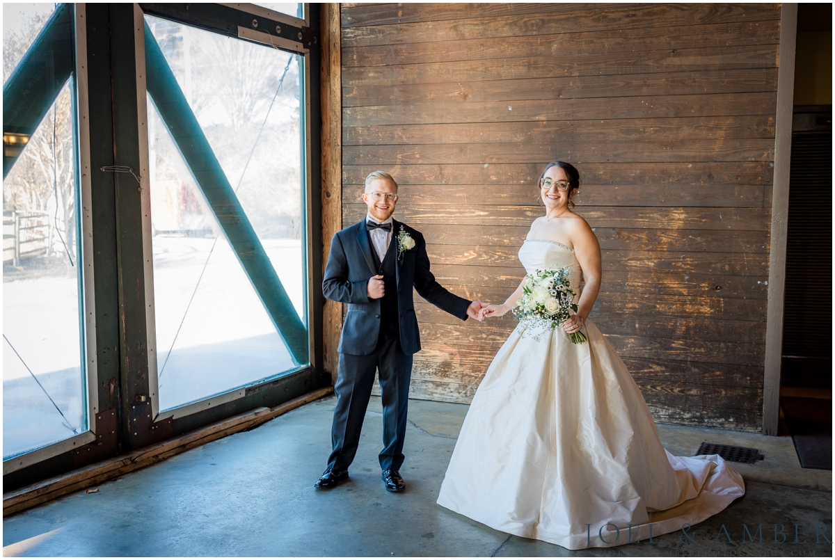 Bride and Groom portrait at The Roundhouse in Huntsville