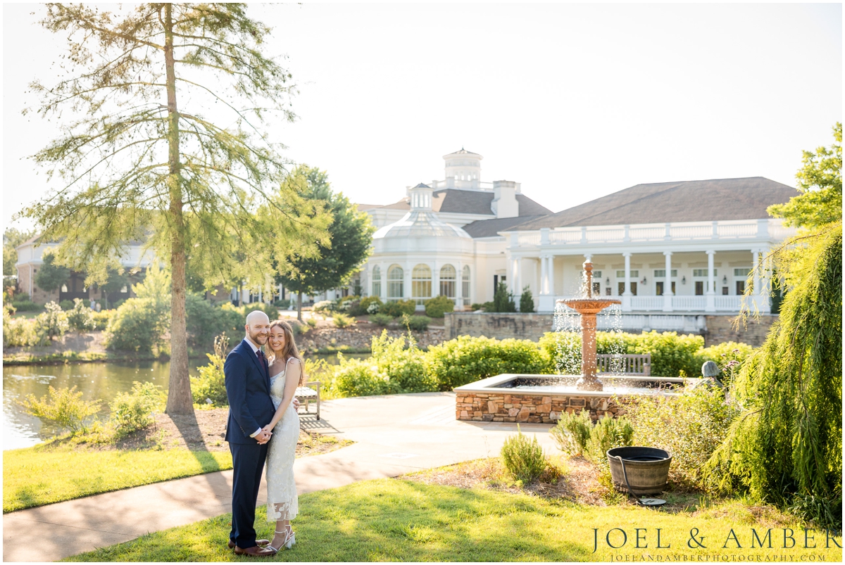 Golden hour engagement session at Huntsville Botanical Garden