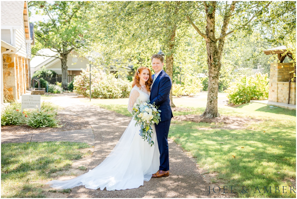 Bride and groom portrait Burritt on the Mountain wedding