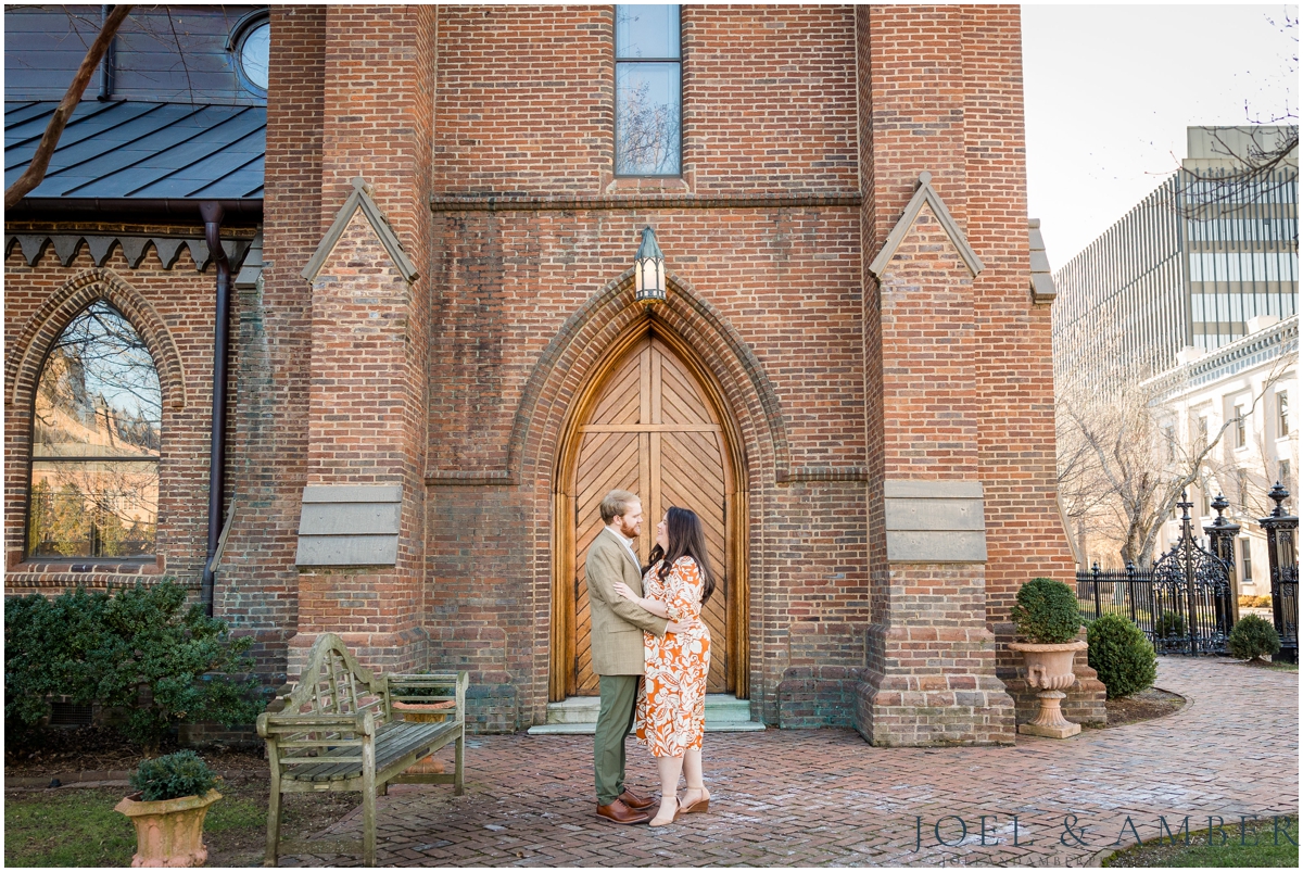 Downtown Huntsville winter engagement session