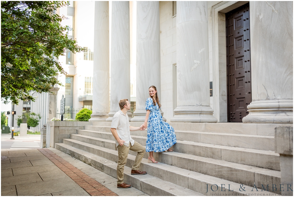 Bright and airy downtown Huntsville engagement session
