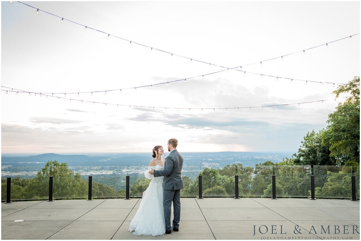 First dance on The View overlook at Burritt on the Mountain summer wedding