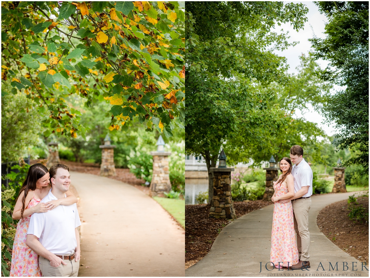 Pop of Pink summer engagement session at Huntsville Botanical Garden