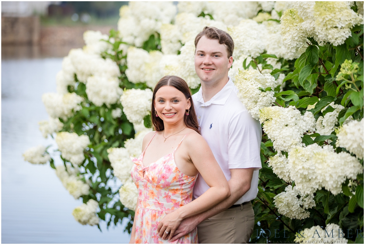 Pop of Pink summer engagement session at Huntsville Botanical Garden