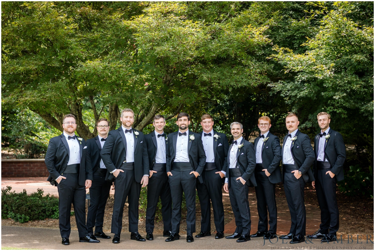 Summer Huntsville Botanical Garden Wedding Groomsmen