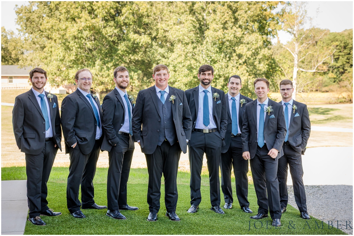 Casey Acres at Chigger Farms Fall Wedding Bridal party portrait