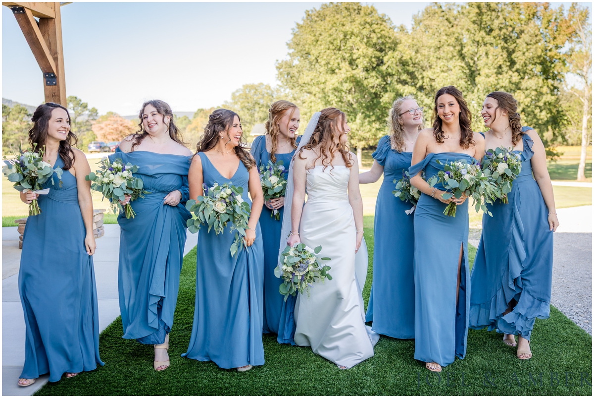 Casey Acres at Chigger Farms Fall Wedding Bridal party portrait
