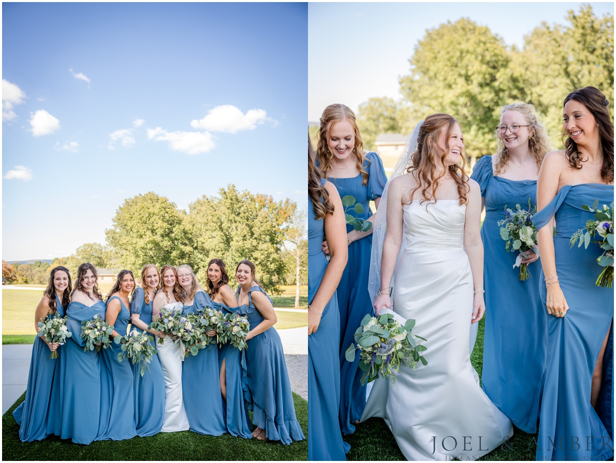 Casey Acres at Chigger Farms Fall Wedding Bridal party portrait