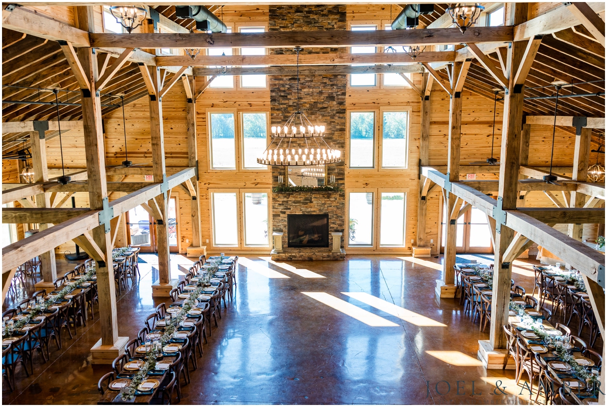 Casey Acres at Chigger Farms Fall Wedding Reception space