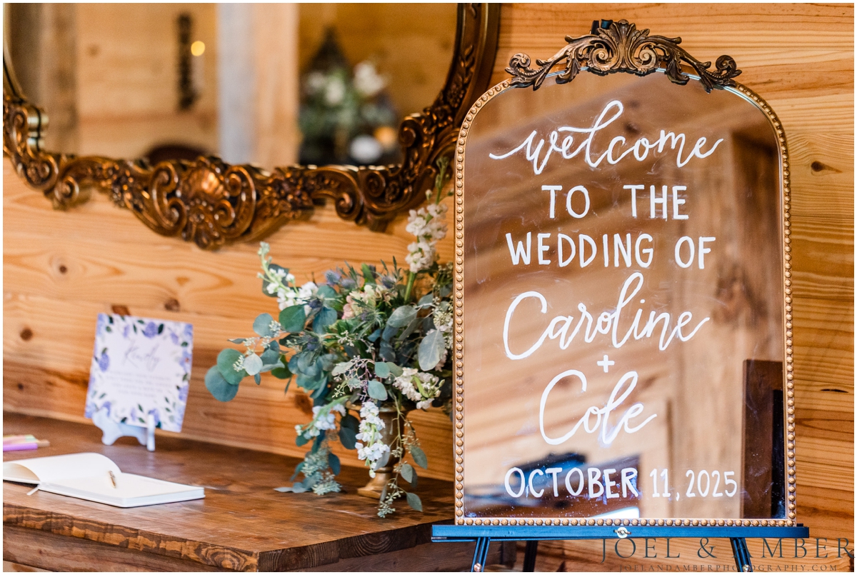 Casey Acres at Chigger Farms Fall Wedding Reception space