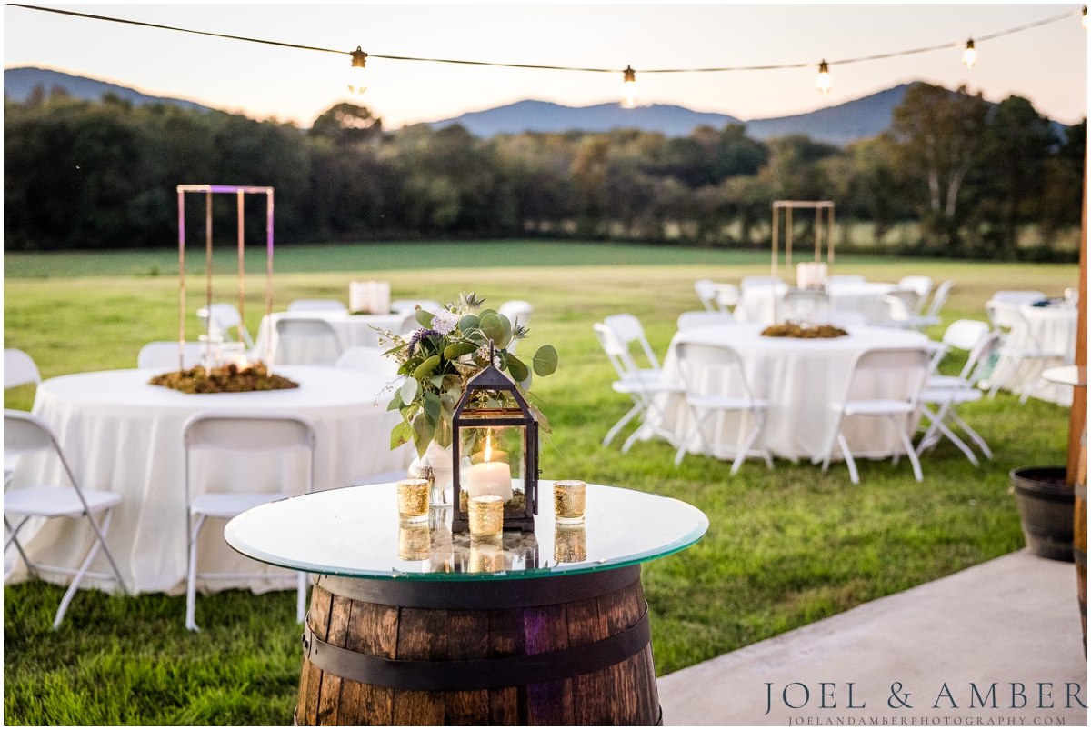 Casey Acres at Chigger Farms Fall Wedding Reception space