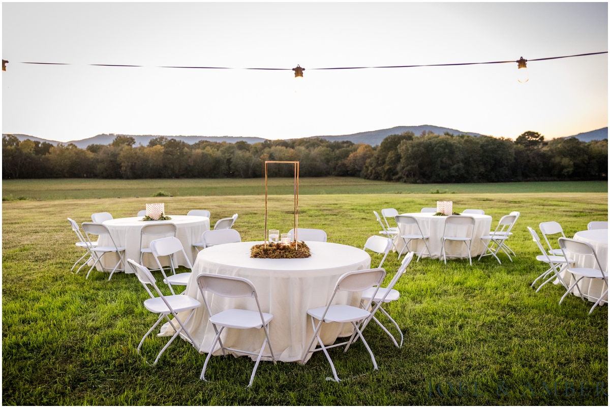 Casey Acres at Chigger Farms Fall Wedding Reception space