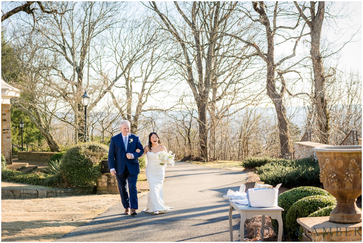 Blue and White Winter Burritt on the Mountain Wedding