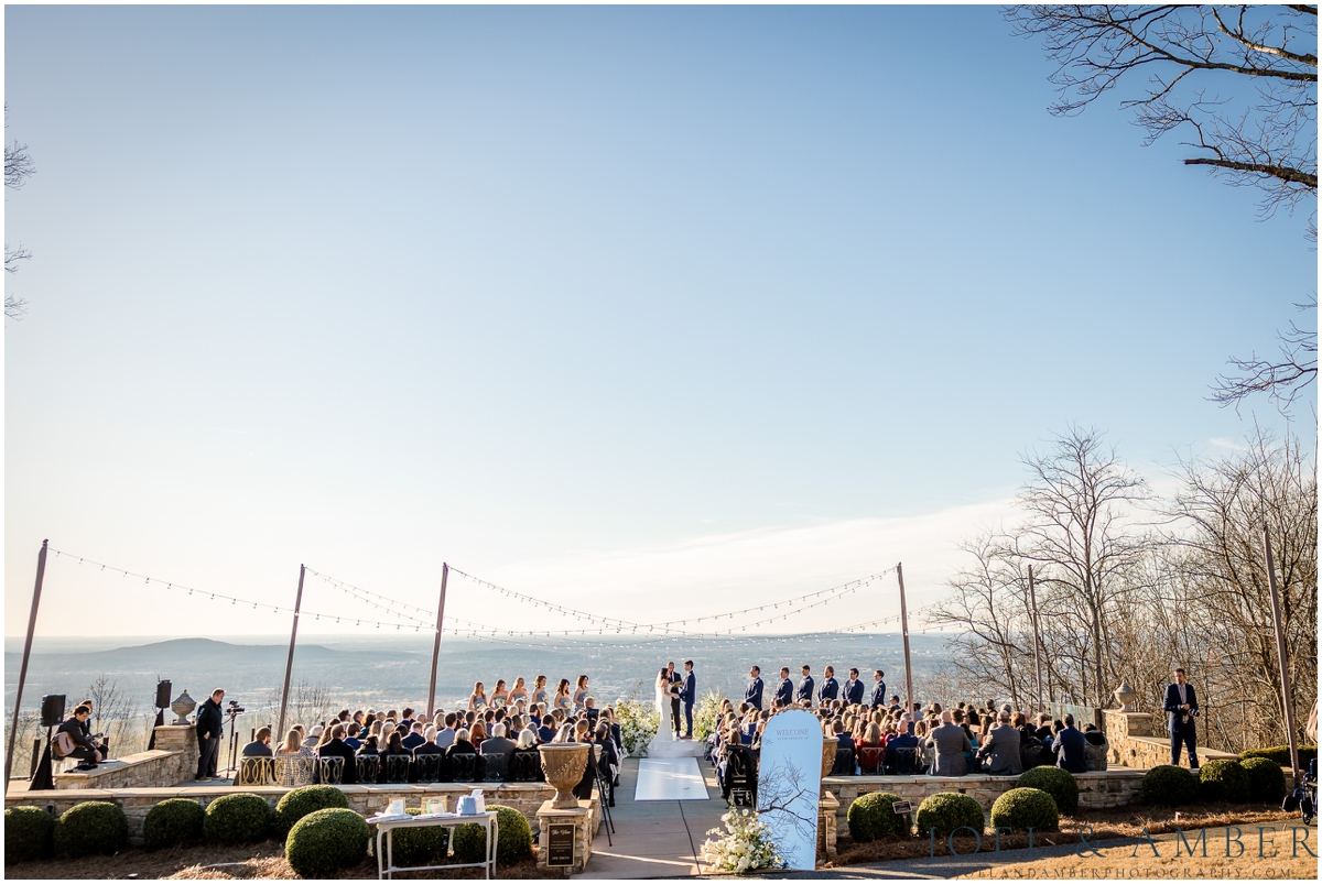 Blue and White Winter Burritt on the Mountain Wedding