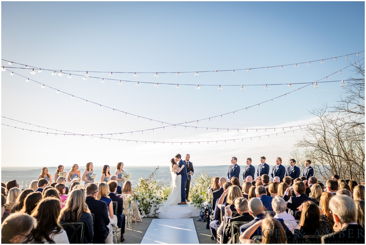 Blue and White Winter Burritt on the Mountain Wedding