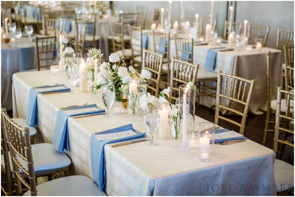 Blue and White Winter Burritt on the Mountain Wedding