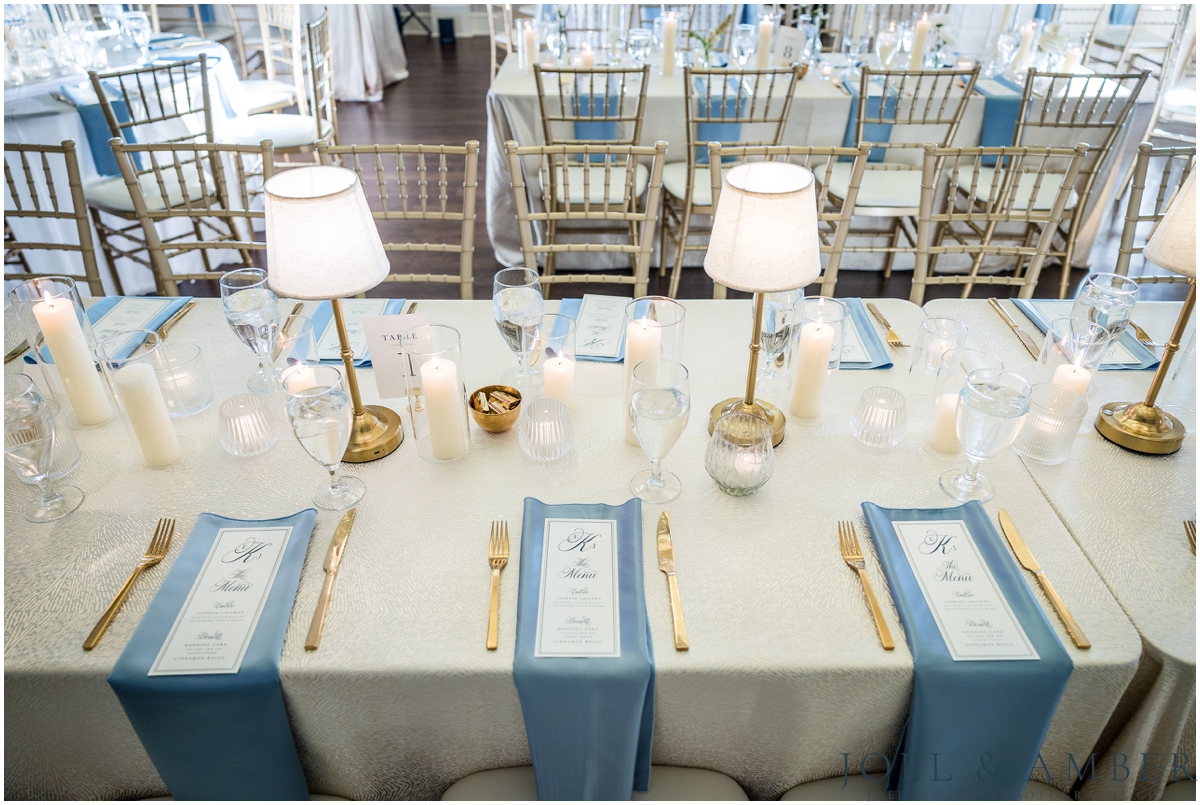 Blue and White Winter Burritt on the Mountain Wedding