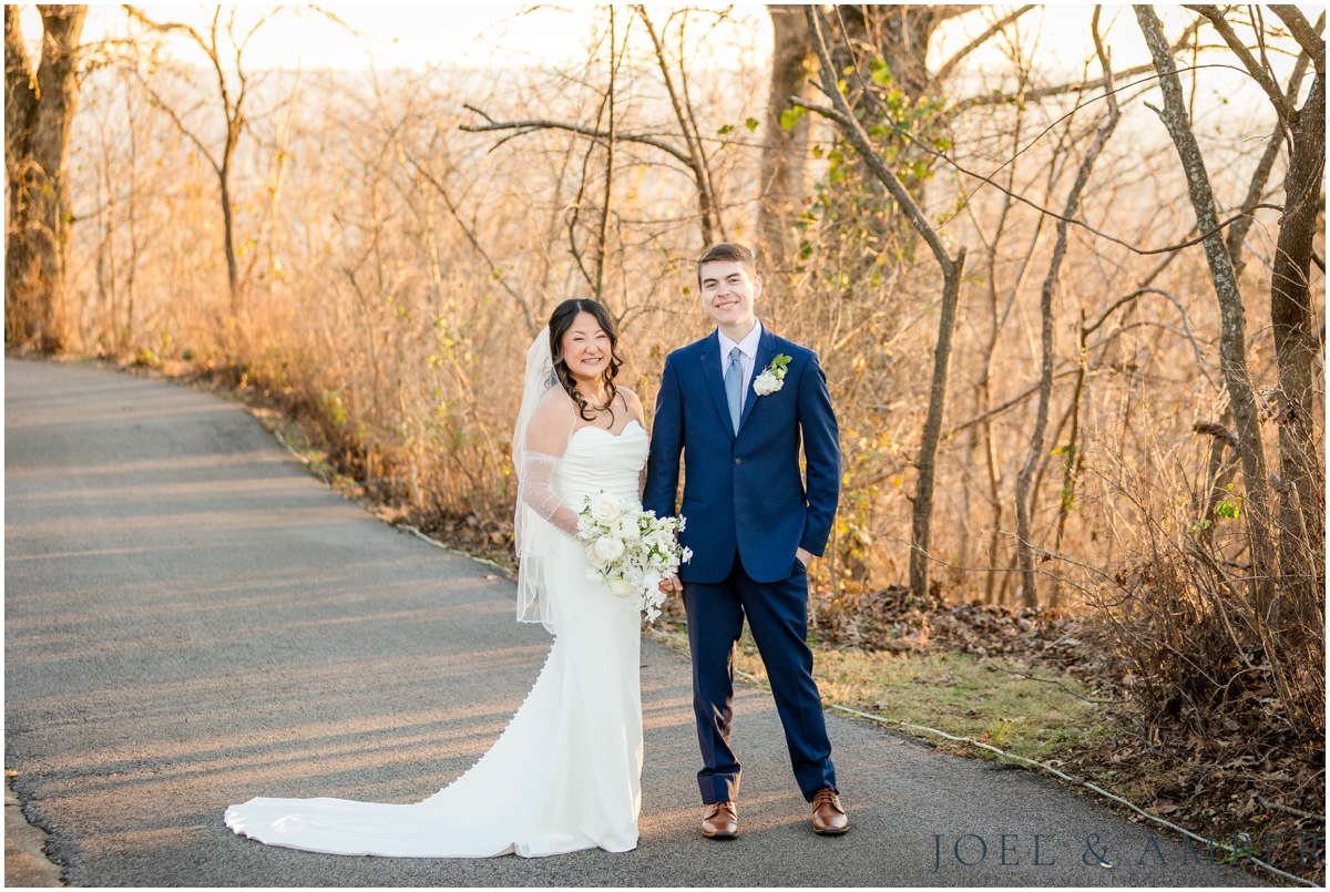 Blue and White Winter Burritt on the Mountain Wedding