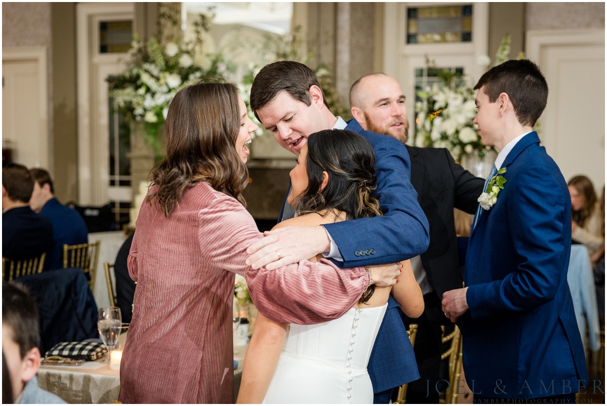 Blue and White Winter Burritt on the Mountain Wedding