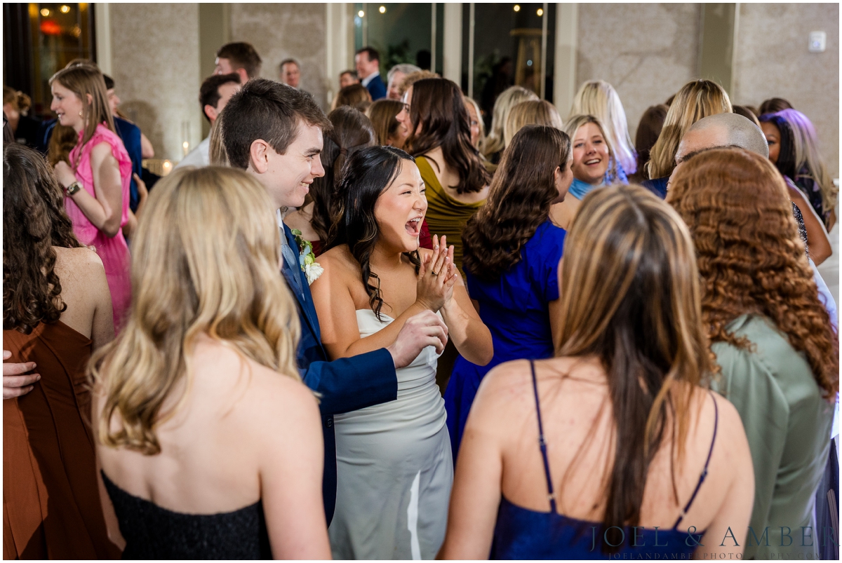 Blue and White Winter Burritt on the Mountain Wedding