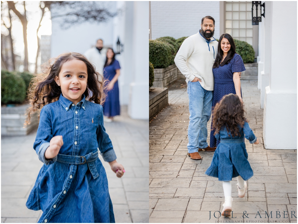 Winter Family Portrait Session in Downtown Huntsville