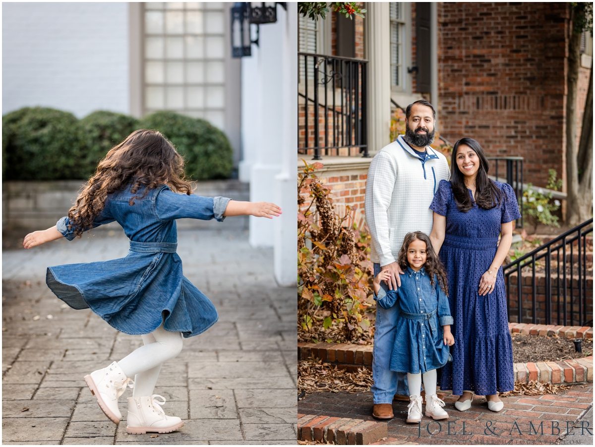 Winter Family Portrait Session in Downtown Huntsville