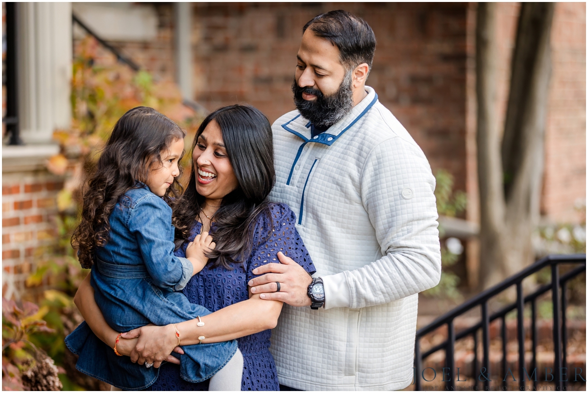 Winter Family Portrait Session in Downtown Huntsville