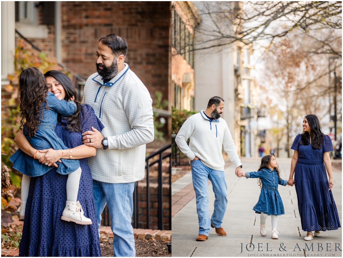 Winter Family Portrait Session in Downtown Huntsville