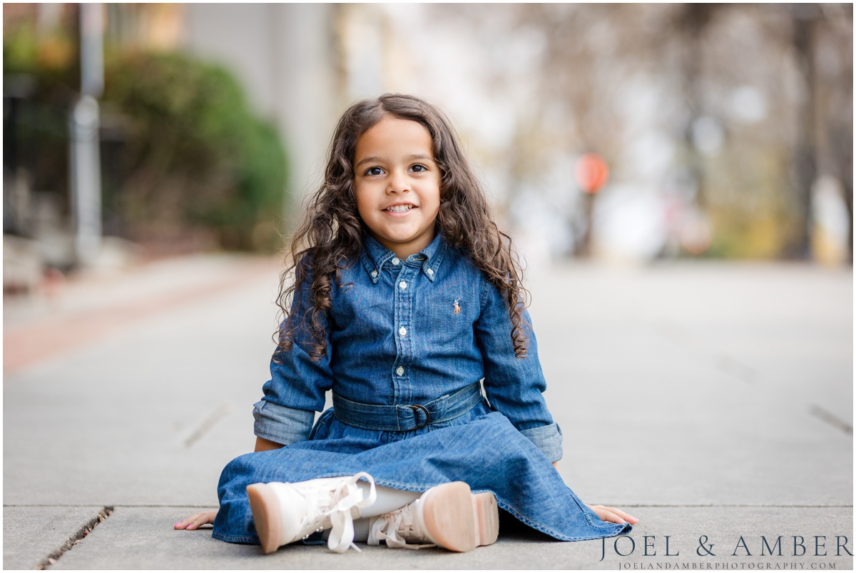 Winter Family Portrait Session in Downtown Huntsville