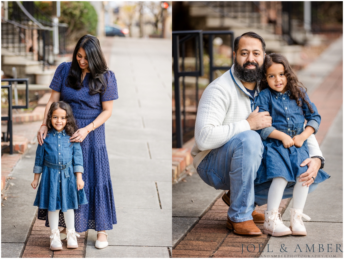 Winter Family Portrait Session in Downtown Huntsville