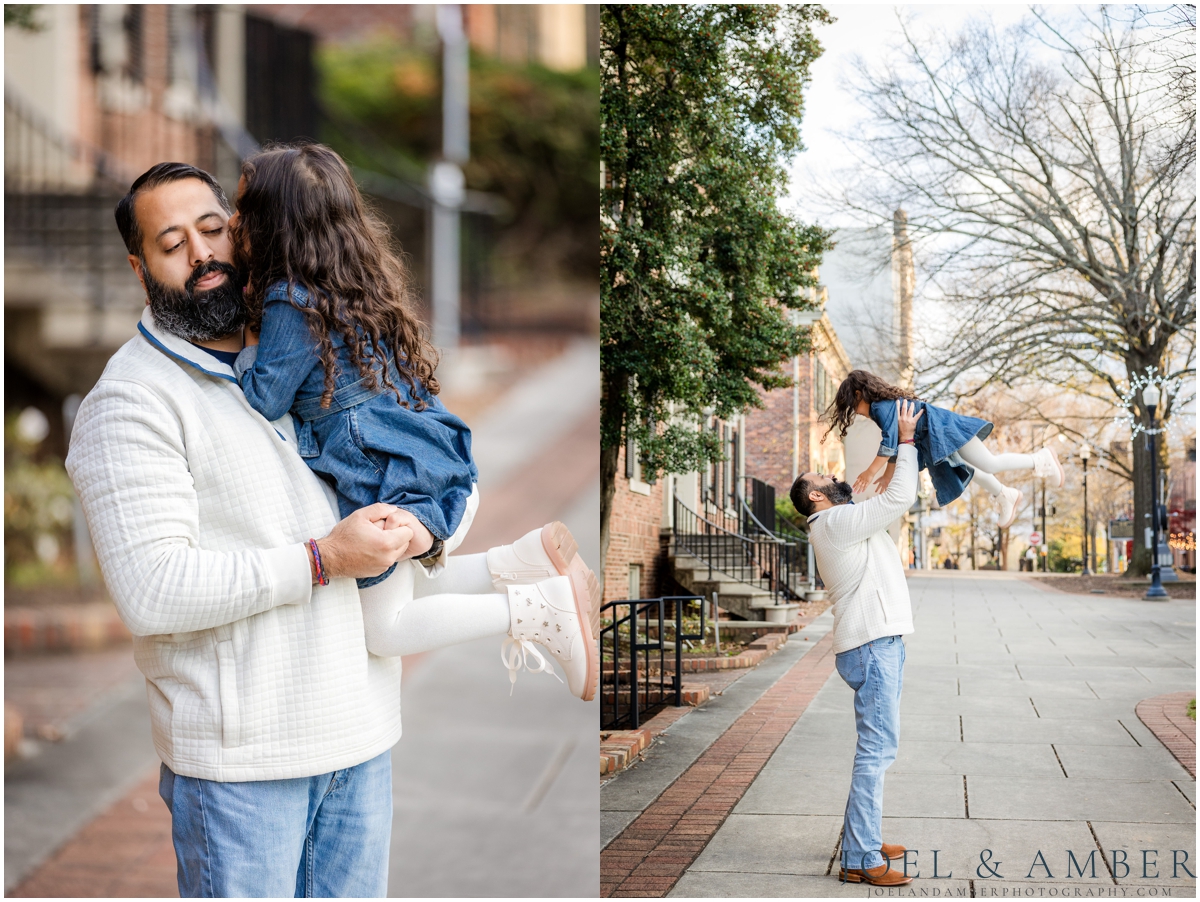 Winter Family Portrait Session in Downtown Huntsville