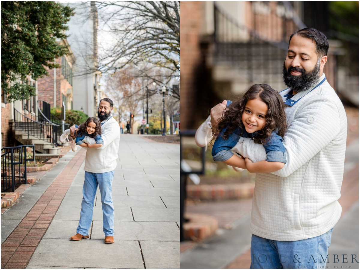 Winter Family Portrait Session in Downtown Huntsville