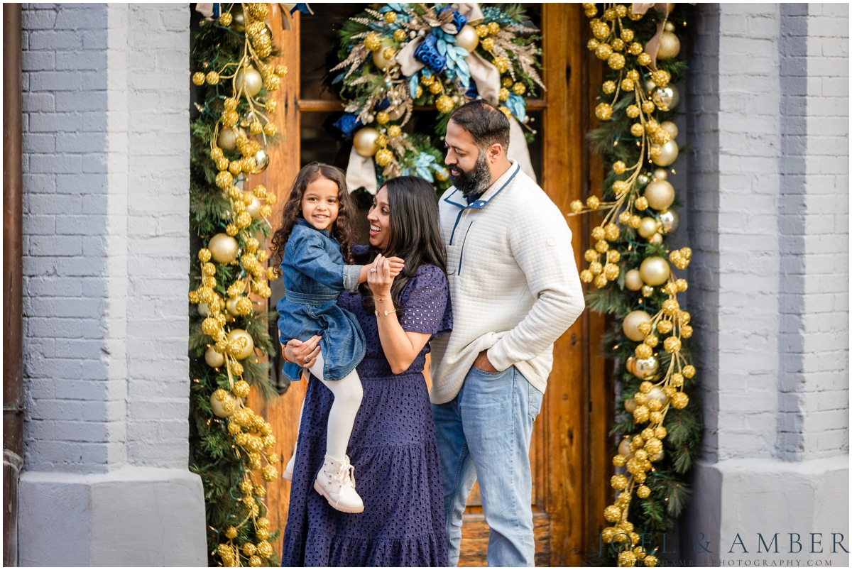 Winter Family Portrait Session in Downtown Huntsville
