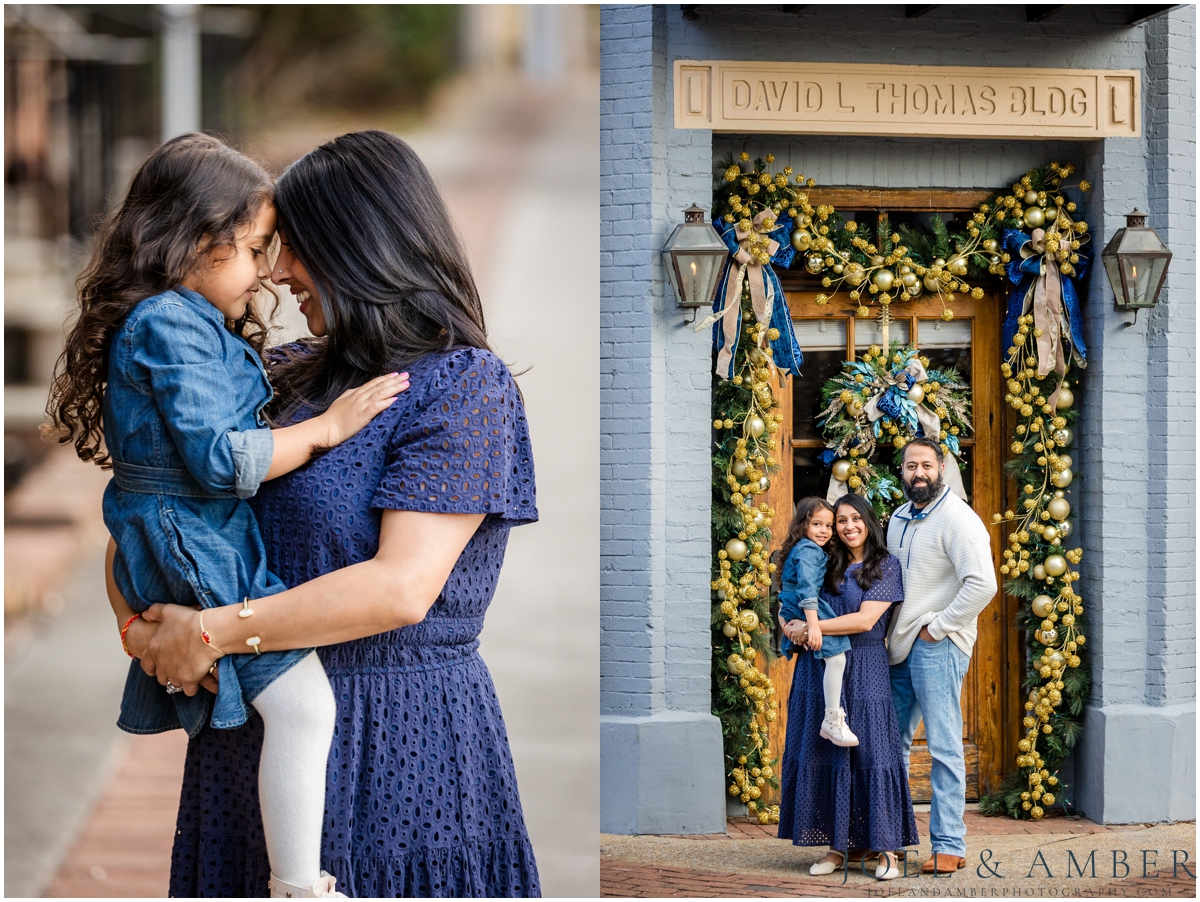 Winter Family Portrait Session in Downtown Huntsville