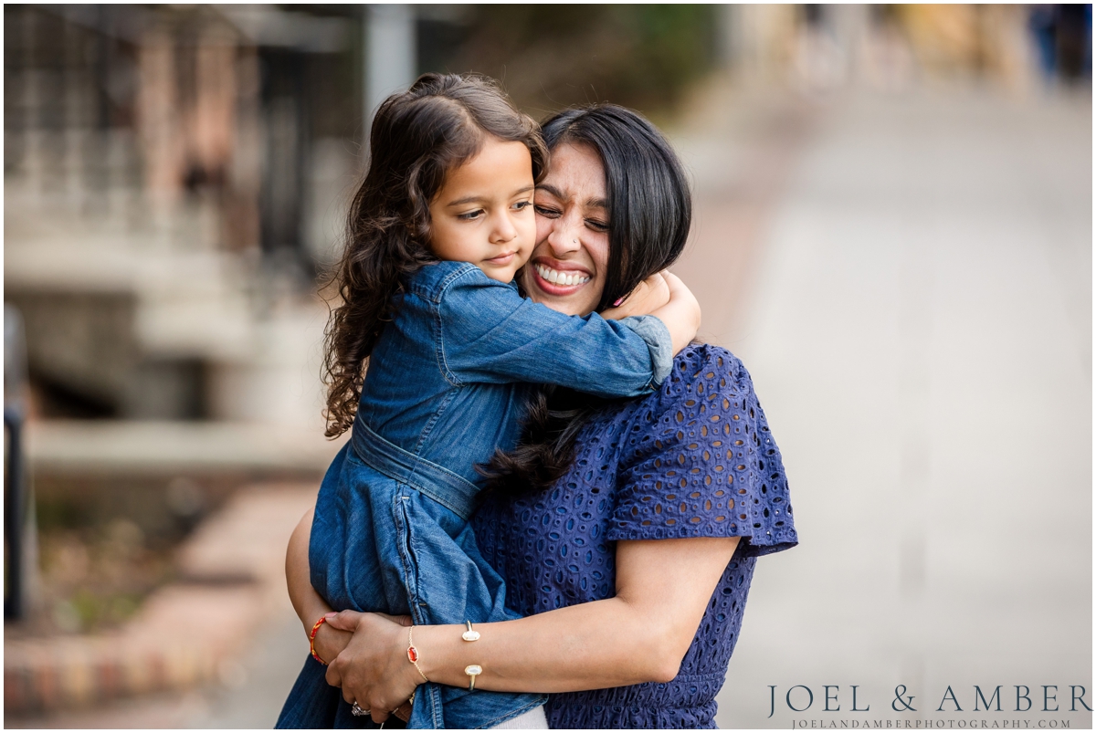 Winter Family Portrait Session in Downtown Huntsville