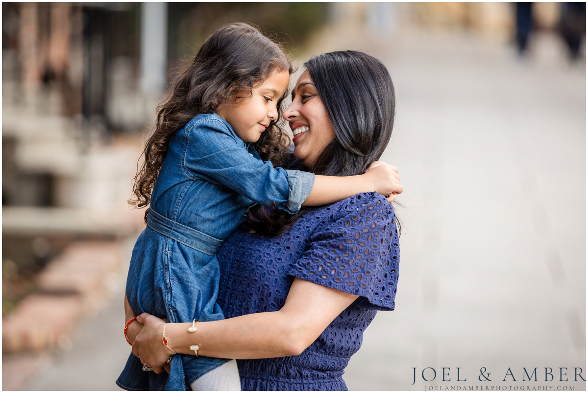 Winter Family Portrait Session in Downtown Huntsville