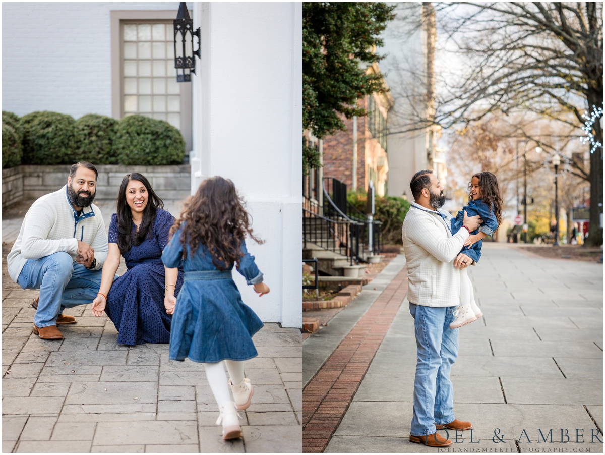 Winter Family Portrait Session in Downtown Huntsville