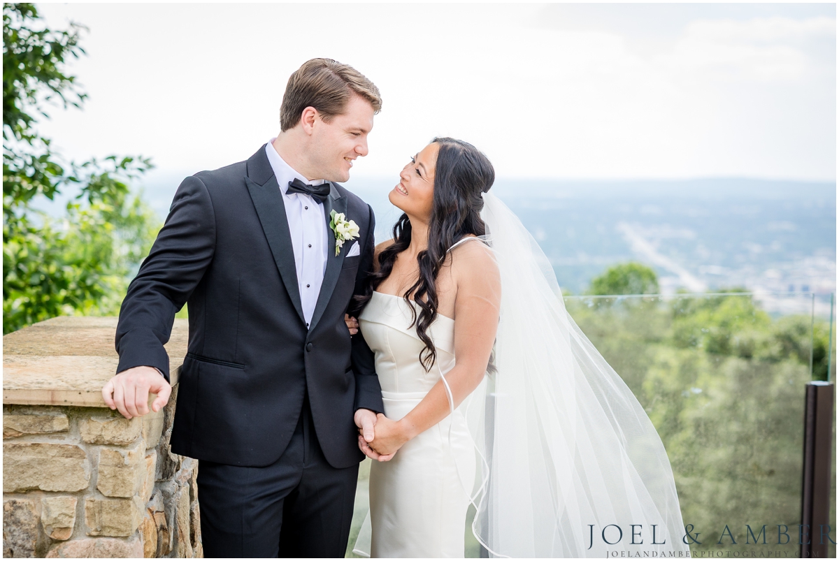 Best of Huntsville Weddings 2025 bride and groom portrait Burritt on the Mountain