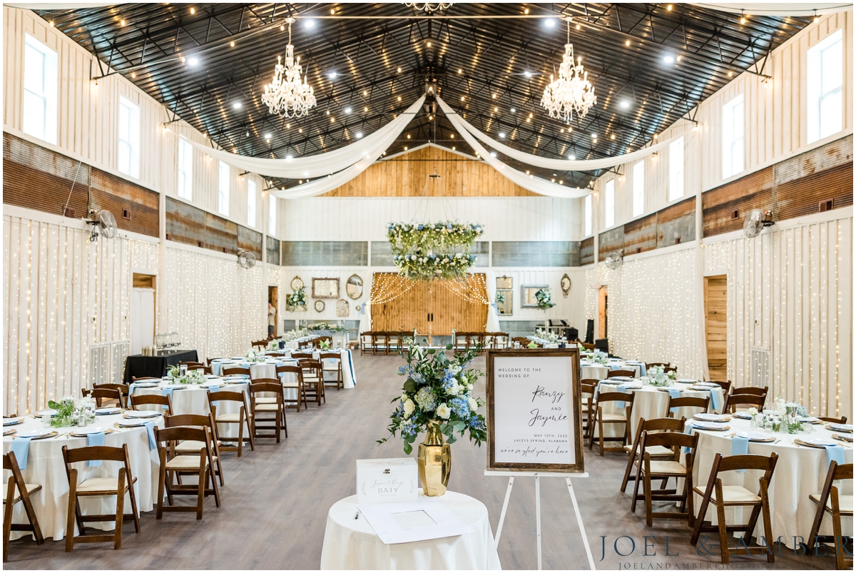 Best of Weddings Huntsville 2025 Reception Space White Barn at Padgett Place