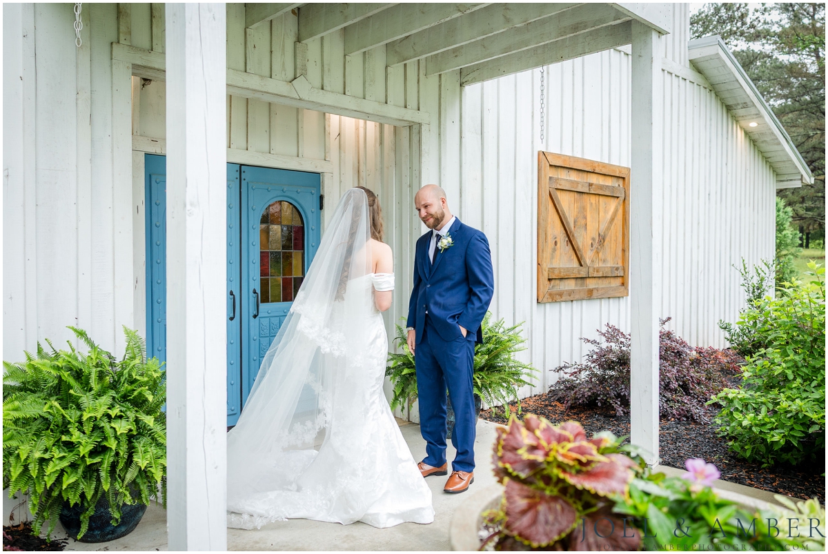 Best of Huntsville Weddings 2025 first look White Barn at Padgett Place